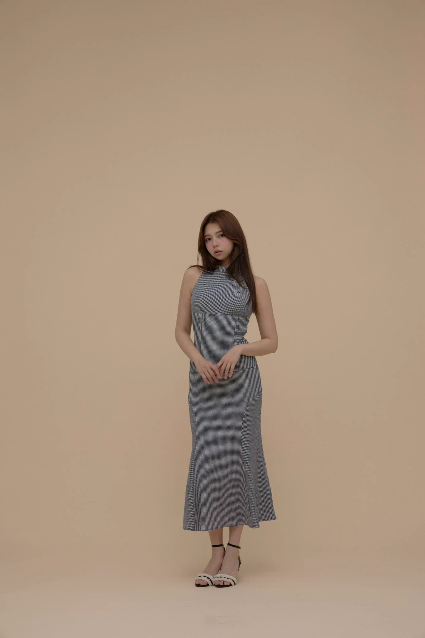 ワンピース andmary Daisy gingham long dress beige andmary on X: 
