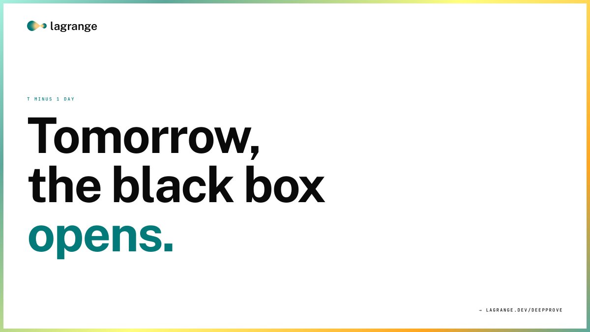 lagrangedev's tweet photo. Tomorrow, the black box opens.
Then it belongs to everyone. https://t.co/eccwNayL68