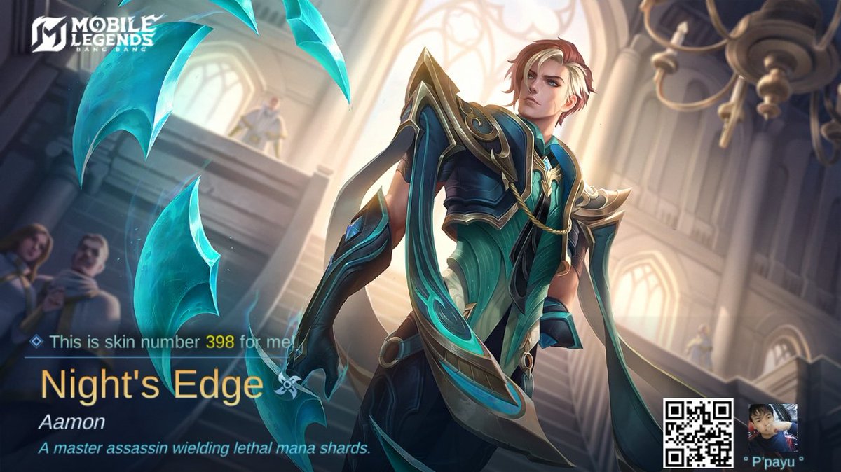 P_payuuuu's tweet photo. I just obtained a new skin Night's Edge in Mobile Legends: Bang Bang! Let's face off against the world's best MOBA players together! 
https://t.co/tYajclvJsP https://t.co/9EpnthTG1q