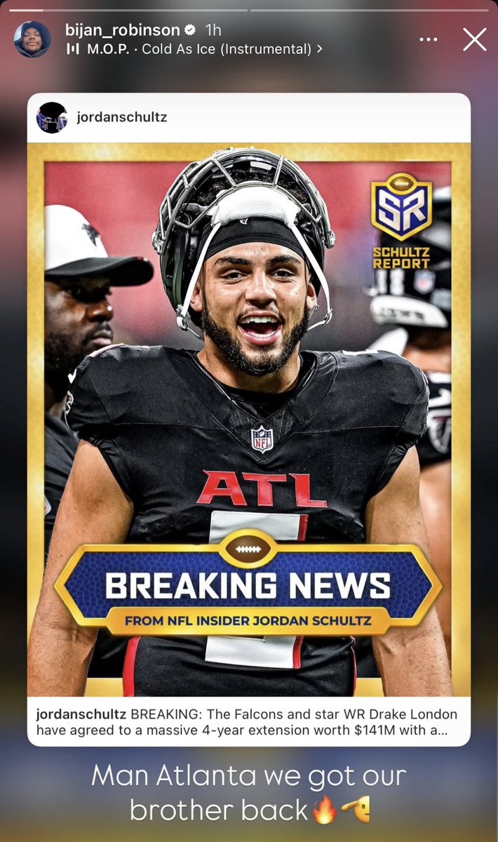 carrielynnxox's tweet photo. Bijan Robinson, Kyle Pitts, and Zachariah Branch react to Drake London’s extension. https://t.co/38Yu2g2HRw