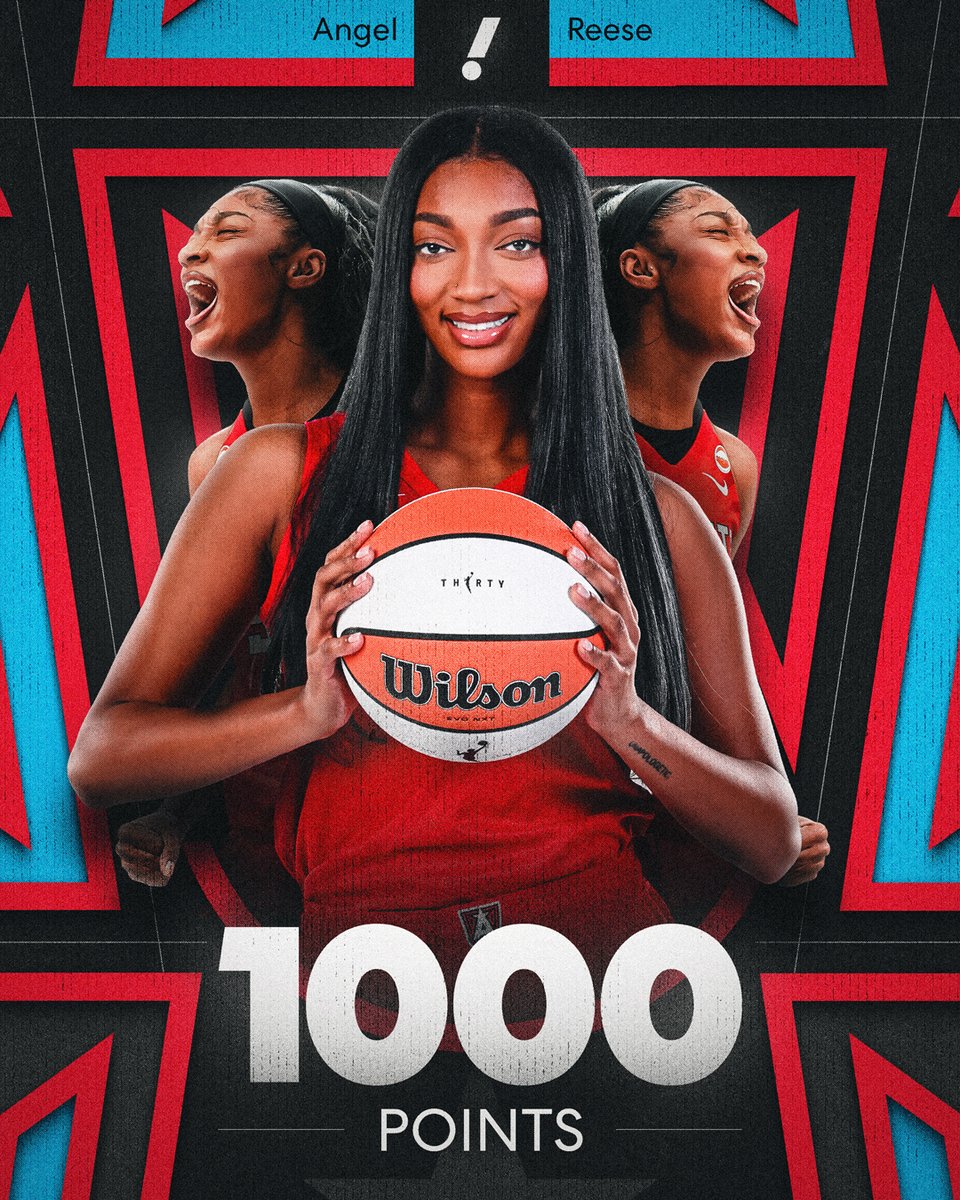 YahooSports's tweet photo. Angel Reese has officially entered the 1,000 WNBA points scored club 💫 https://t.co/AtS3YsEqSP