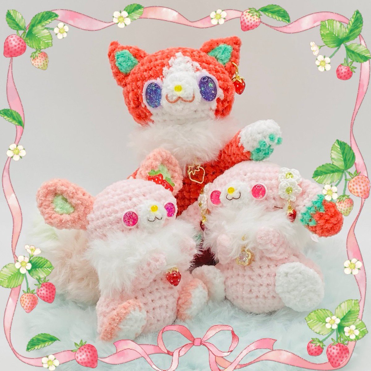 mimigurum's tweet photo. 🌸春限定作品について🌸

桜シリーズといちごシリーズは、春限定の作品です🍓🌸

そのため、今回お迎え先が決まった子たちは、今後の再販予定はありません。

「気になっていた子がいるよ」という方は、この機会に会いに来てもらえたら嬉しいです🫶✨ https://t.co/QIi1y1MLf9