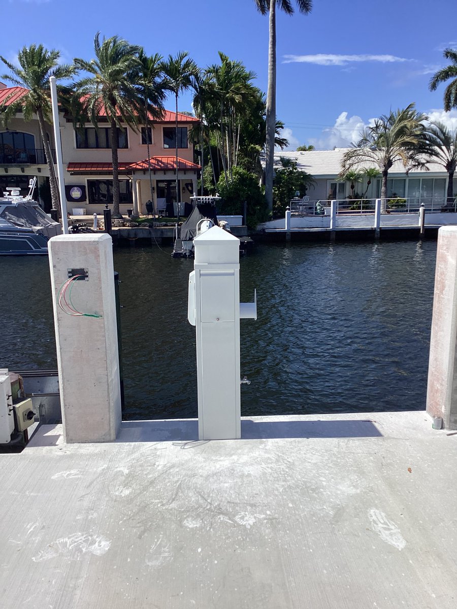 simplywiredfl's tweet photo. ⚓ Another standalone dock pedestal installation completed in Fort Lauderdale, FL! ⚡

At Simply Wired, we don't just install marine electrical systems—we understand them. From dock power and lighting to custom pedestal installations, we have extensive experience serving South Florida's marine industry.

This standalone pedestal was installed on a concrete dock and is ready to provide reliable power for years to come. But we're not stopping there...

🚧 Coming soon: our very own in-house designed dock pedestals! Built from the ground up with efficiency, durability, and real-world marine applications in mind, our custom pedestals will take dock power solutions to the next level.

Stay tuned as we continue to innovate and bring new products to the waterfront community!

Need marine electrical work done right? Give Simply Wired a call today.

#SimplyWiredFL #MarineElectrical #DockElectrical #DockPedestal #FortLauderdale #SouthFloridaBoating #WaterfrontLiving #MarinaLife #BoatDock #MarineConstruction #ElectricalContractor #DockPower #BoatingLifestyle #CustomFabrication #MarineIndustry #WaterfrontProjects #MarineServices #ComingSoon #Innovation #MadeInFlorida