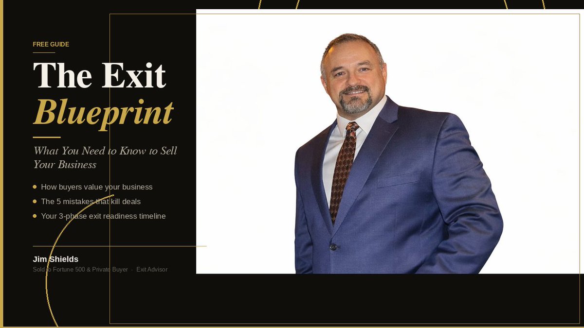 CoachJimShields's tweet photo. Have you thought about selling your business?  Don't leave money on the table!

Download 
The Exit Blueprint - Selling Your Business on @Gumroad https://t.co/tzikjRBOWF https://t.co/rxPene7aR4