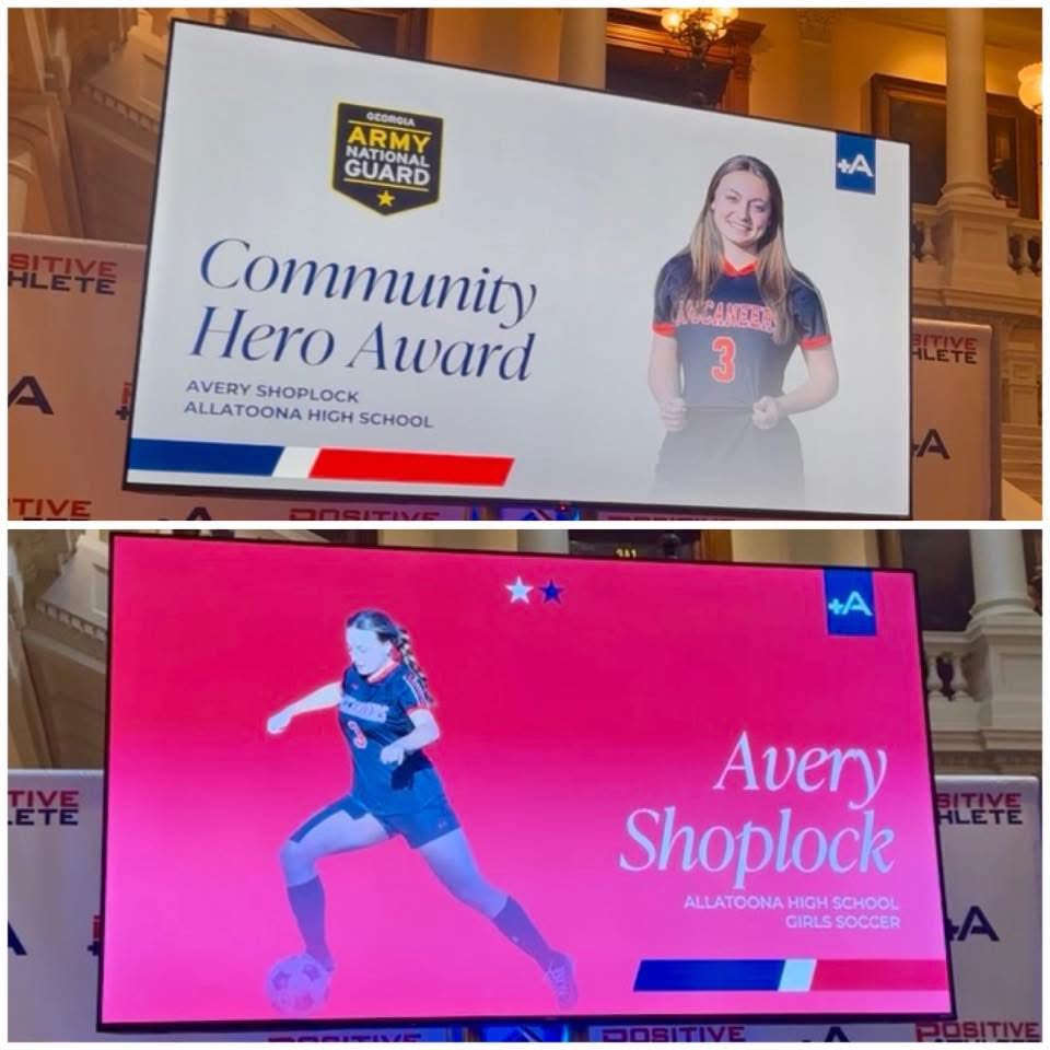 Chris_Murray14's tweet photo. Amazing night for @allatoona_hs as our own Avery Shoplock was named the most positive female soccer athlete in Georgia! The night was capped off with Allatoona being recognized as the Most Positive Athletic Dept in Georgia! @toona_athletics @CCSD_AD @positiveathsoutheast https://t.co/ksDTI2cZeW