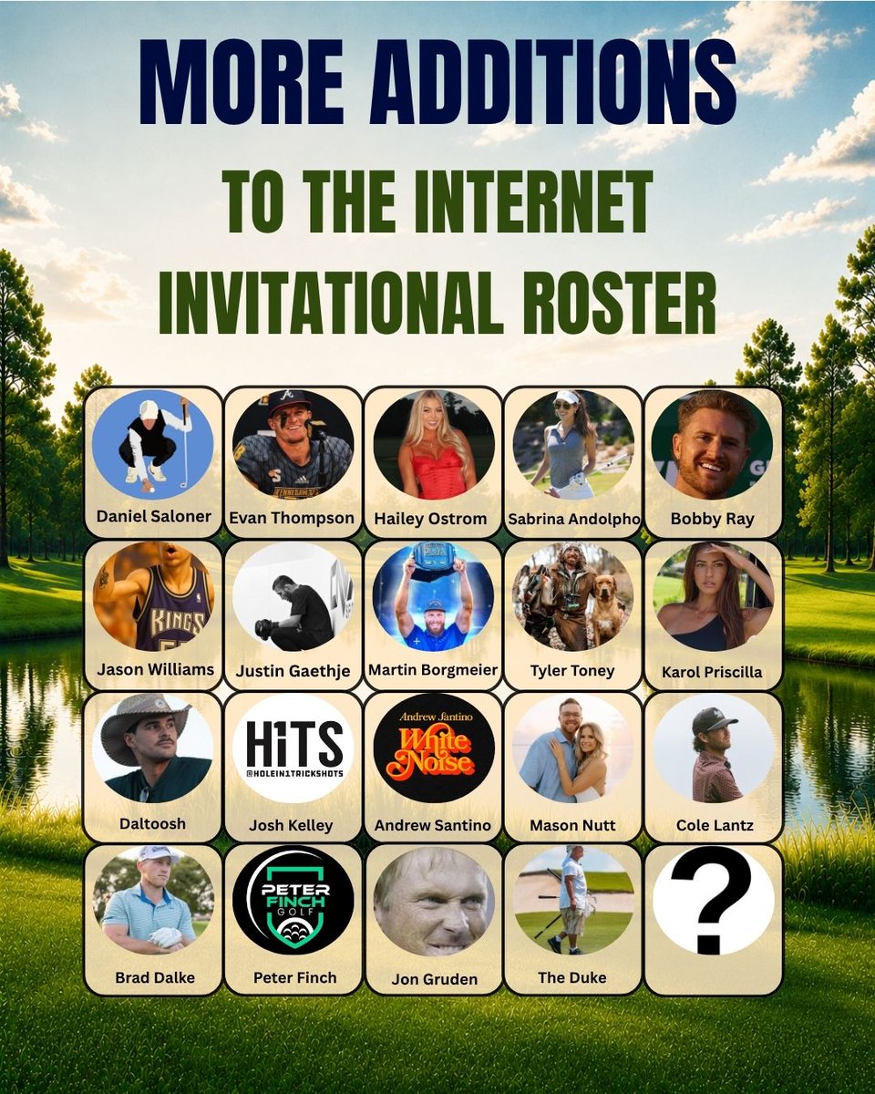 YTGolfTalk's tweet photo. The names keep on rolling in, with a couple more new additions announcing their participation in this year’s Internet Invitational and a number of last year’s players set to run it back. Check out the updated details here: https://t.co/5f9FZcBbpv https://t.co/HMoDcve39J