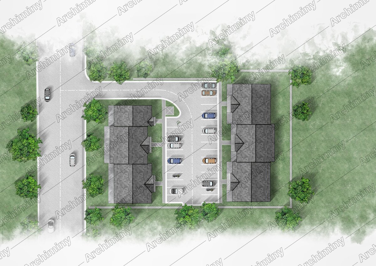 Archirul's tweet photo. Residential Site Plan Design | 2D Aerial Rendering | Multi-Unit Housing Layout with Parking &amp; Landscaping.

Design site plan, subdivision layout with photoshop rendering:
https://t.co/gCUS2gmJPI

#RealEstate #Architecture #Architect https://t.co/XWVZ0WuW5j