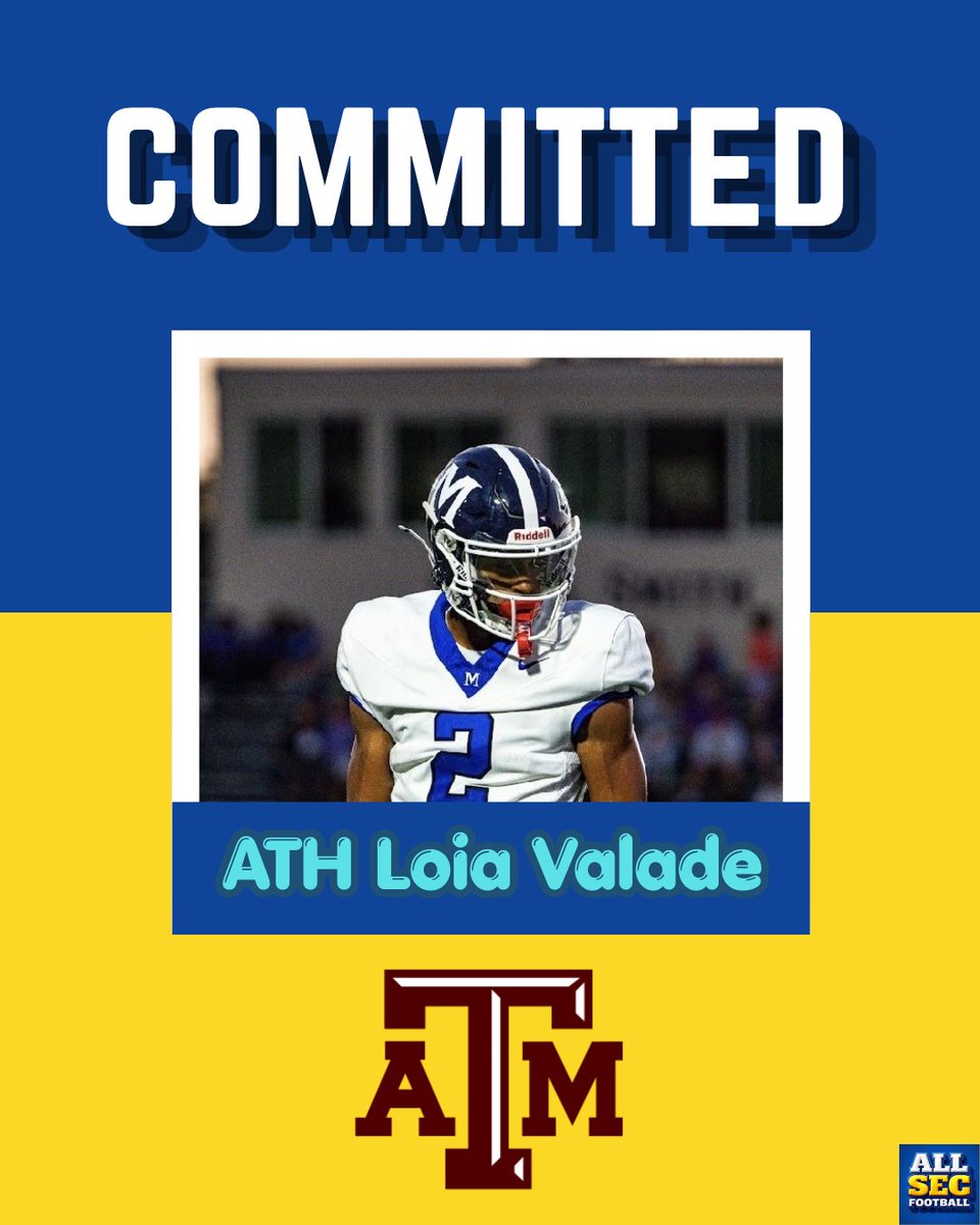 theSECwire's tweet photo. BREAKING: 2027 4⭐️ EDGE Chance Archangel and 2027 3⭐️ ATH Loia Valade have committed to Texas A&M, per @Hayesfawcett3. 

Archangel is ranked the No. 243 overall recruit and No. 5 among edge rushers, while Valade is ranked the No. 797 overall recruit and No. 22 among athletes, according to @Rivals’ Industry Rankings.
