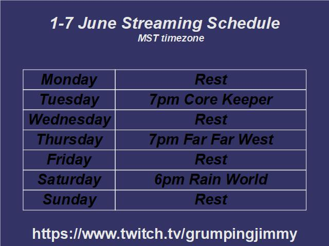 GrumpingJimmy's tweet photo. Updated the schedule for this week https://t.co/8fs0QmqeW3