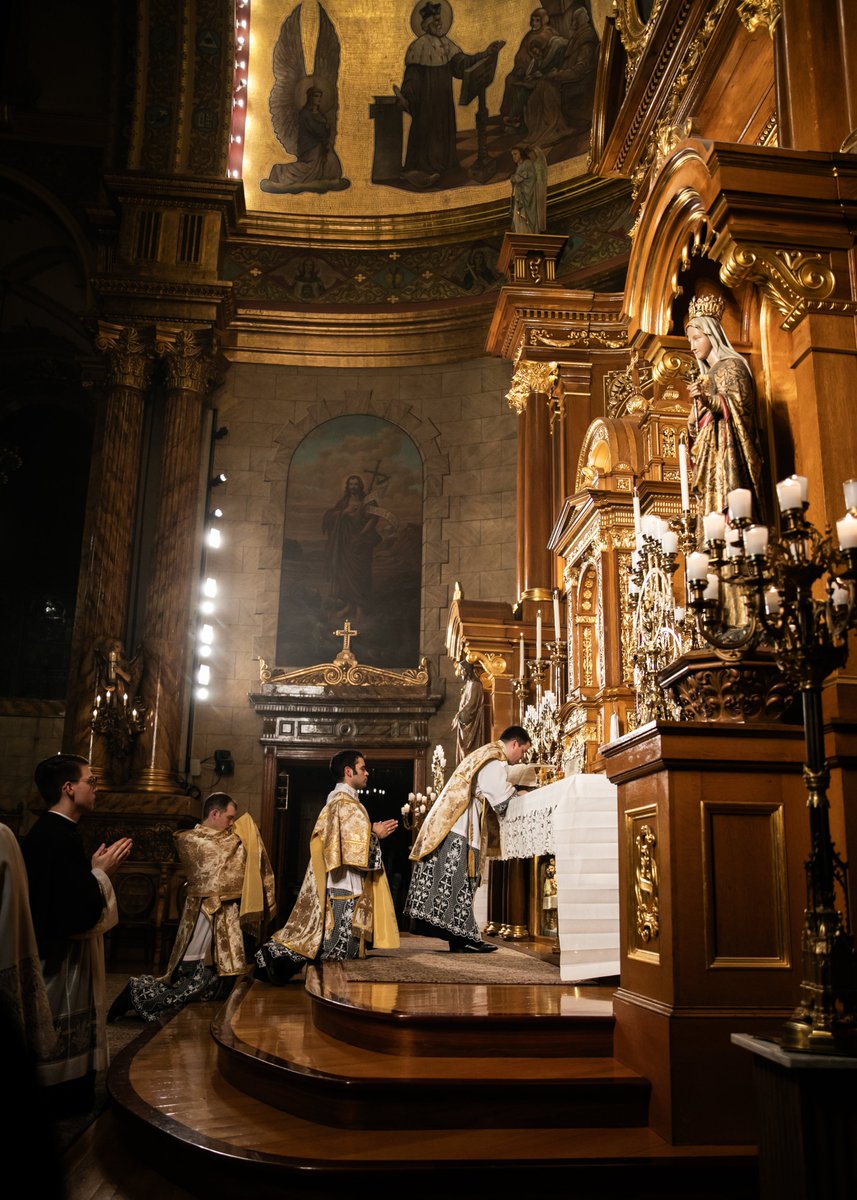 SJCantius's tweet photo. “No human tongue can enumerate the favors that trace back to the Sacrifice of the Mass. The sinner is reconciled with God; the just man becomes more upright; sins are wiped away; vices are uprooted; virtue and merit increase; and the devil’s schemes are frustrated.” – St. Lawrence Justinian