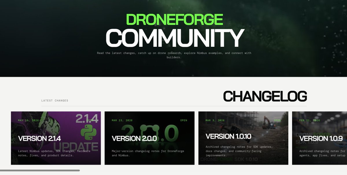 droneforge's tweet photo. New community hub just dropped for drone x ai enthusiasts

We'll be posting weekly:
> Changelogs
> SOTA research of the week 
> Open sourced GitHub repos examples 

Check it out:
https://t.co/NryQt53Mgq https://t.co/n1FWf8ZmQ6
