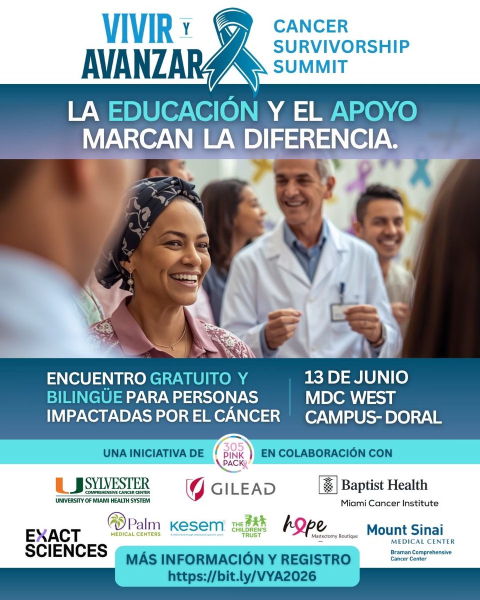andreafda's tweet photo. One thing I've learned as a patient advocate: information matters, but connection changes lives.
I'm excited for #RockYourRibbon #VivirYAvanzar 2026—a free bilingual cancer survivorship summit for patients, caregivers, and families.
🎗️ Register: https://t.co/gfqfbjvTY1
📅 June 13 https://t.co/cmojIUD31e