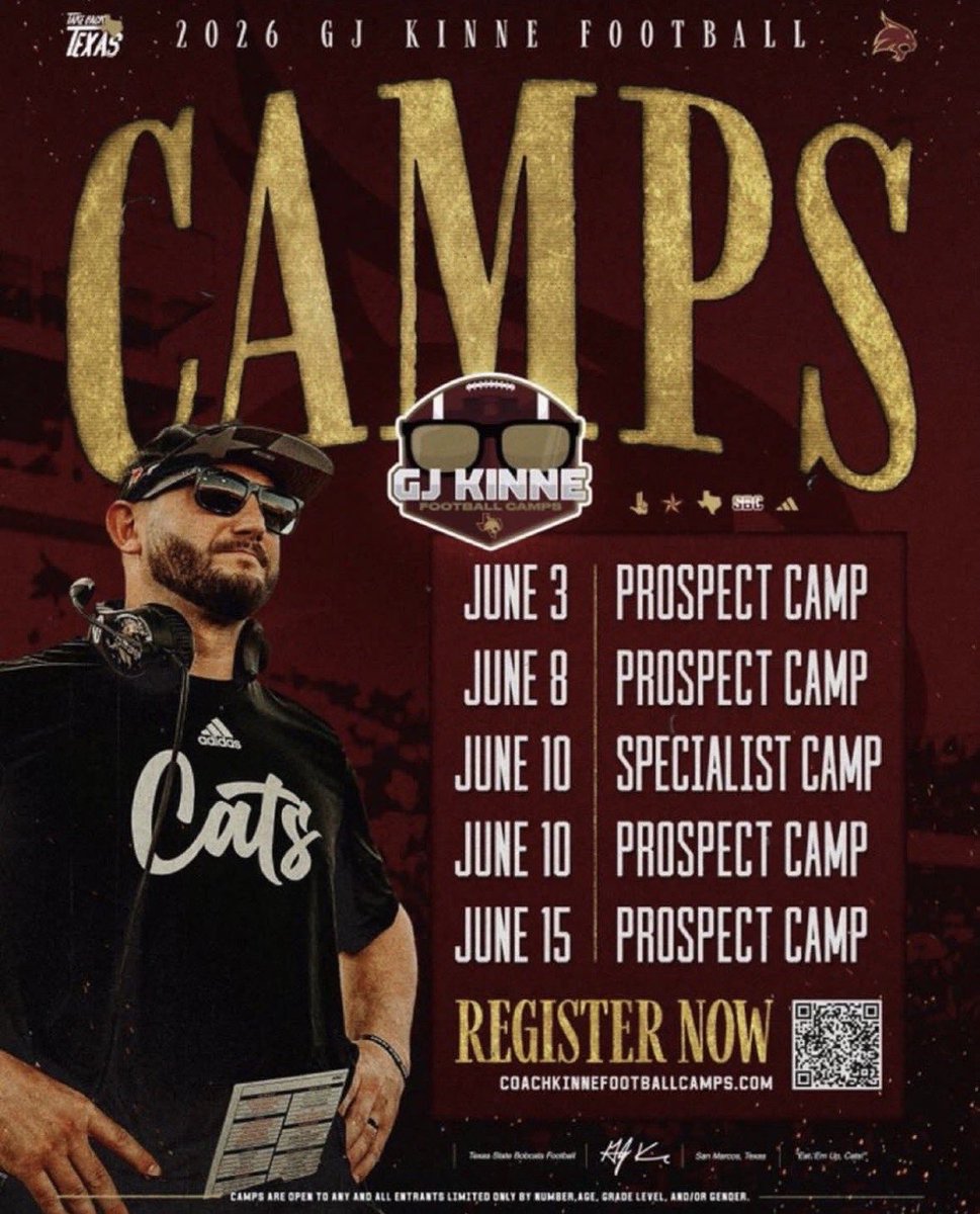 Brett_Alver's tweet photo. Looking forward to learn and work tomorrow @TXSTATEFOOTBALL camp in San Marcos.
@CoachBrownLBs @CoachWinings @CoachWhiteDB1 @GJKinne @_CoachGregg @CoachFaske @justin3kay @Coach_Hinshaw @806hsscmedia @CoachCarthel https://t.co/v5aIjxNBv8