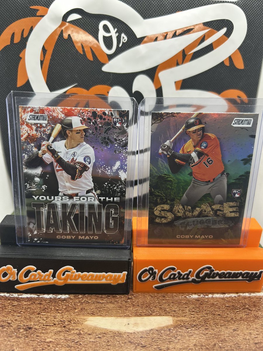 OsCardGiveAways's tweet photo. ORIOLES WIN! Like and retweet! I’ll select two lucky winners tomorrow around noon first gets the Yours for the taking Mayo second gets the Savage Sluggers Mayo. #Birdland https://t.co/7xUeGk8JcY