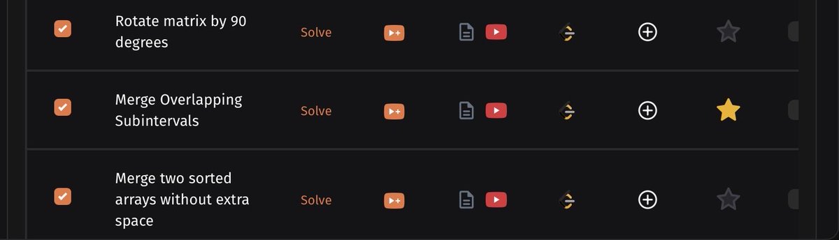 Sumeetcoder's tweet photo. Day 3 – #SDESheetChallenge ✅ @takeUforward_ 

Completed Day 3 of the @takeUforward_ Striver’s SDE Sheet 45-Day Challenge and solved the next three Array problems.

Problems Solved

✔️ Rotate Matrix by 90 Degrees
✔️ Merge Overlapping Intervals
✔️ Merge Two Sorted Arrays Without Extra Space

Key Concepts Covered

Matrix Transpose and Row Reversal
Interval Merging using Sorting
Gap Method (Shell Sort Technique)
In-place Array Manipulation
Two Pointer Observation
Efficient Space Optimization

These problems focused on improving understanding of matrix operations, interval-based problems, and in-place array techniques that are frequently asked in coding interviews.

📚 Topic: Arrays
🔗 Sheet Link: https://t.co/nRugGYc7E0

3 Problems Completed

Looking forward to maintaining consistency and completing the entire sheet one step at a time.

#SDESheetChallenge #DSA #StriversSheet #CodingInterview #LeetCode #CompetitiveProgramming #SoftwareEngineering #ProblemSolving #45DaysOfCode #ProgrammingJourney