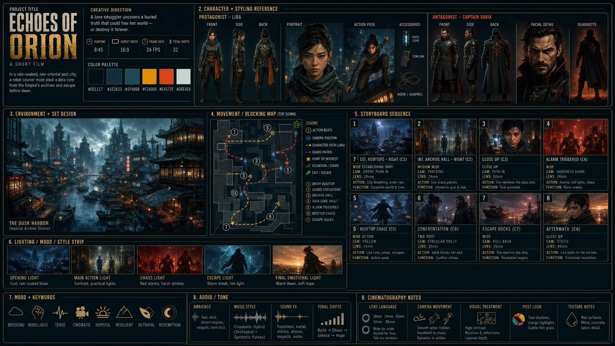 BinaryRot's tweet photo. @horacedodd Thanks man! Here’s a test storyboard I made trying to use your method. But it kind of came out for a much longer video lol. 

Now I kind of want to see if I can have it used as a reference to generate storyboards for smaller scenes https://t.co/3Kk2BIzwtD