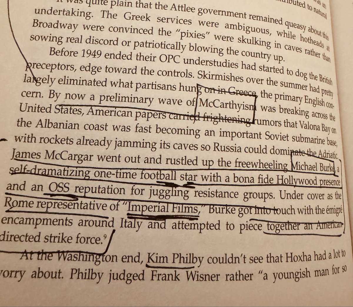 JayDyer's tweet photo. College Football Star and Warner Bros, Film Consultant Michael Burke also ran covert OSS missions under cover as an executive of “Imperial Films” to recruit for US special operations in overthrowing Albanian communists https://t.co/vgbx4mmJ8k