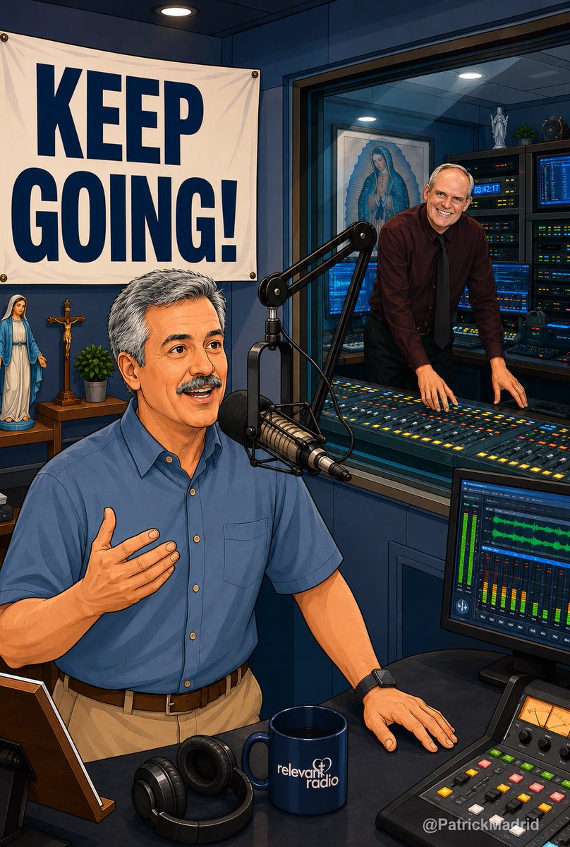 PMadridShow's tweet photo. See you tomorrow on the @patrickmadrid Show! 9-noon ET on @relevantradio Call 888-914-9149. #KeepGoing https://t.co/0WiDx0CcUA