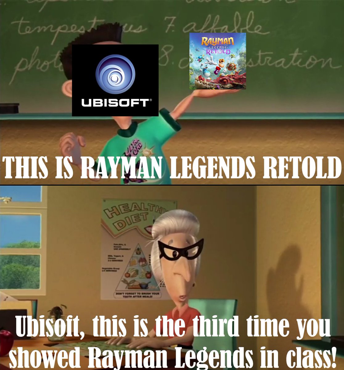 Microcat543's tweet photo. Not to shit on people, but this is what it essentially felt like

#Rayman https://t.co/LKRzC3Ects