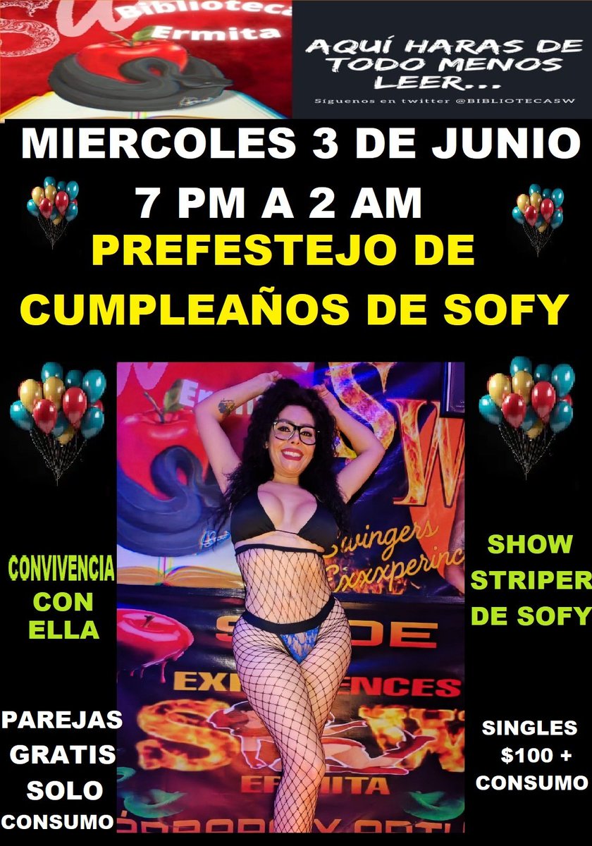 SWEXPERIENCES's tweet photo. Miércoles de 2 eventos 1 en la mañana tardeada y otro en la noche reserva al @Bibliotecasw1 5561443446 https://t.co/TVZsp2vtGJ