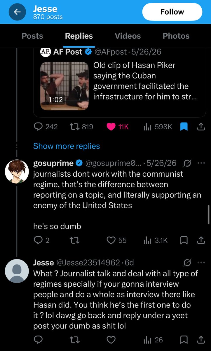 TheBozoReport's tweet photo. I found Hasan Piker’s burner account lmaoo https://t.co/iR6dMiL6dn