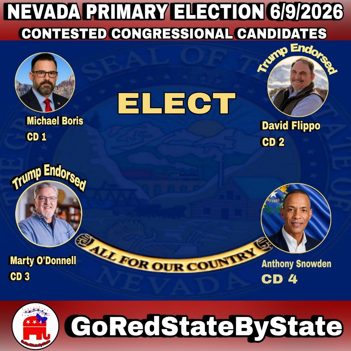 FloridaGirlUSA6's tweet photo. Nevada Primary 6/9/26
Contested Congressional Candidates
#GoRedStateByState https://t.co/1yXWCNCGrS