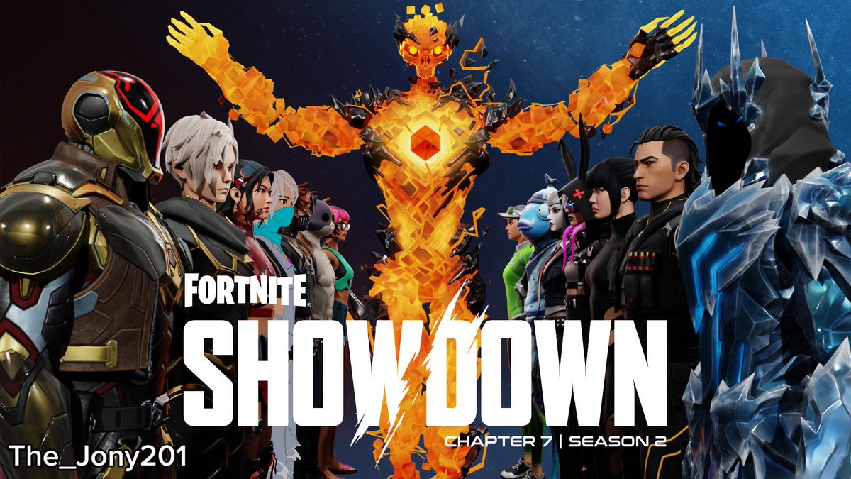 TJony201's tweet photo. Para celebrar el evento final, hice un render de la temporada con mis mains y los de algunos amigos, junto a sus rivales.

#Fortnite #Fortniteart #Fortnite3D #Blender https://t.co/qHnE7RVzke