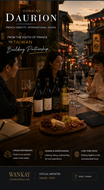 LDoyle59665's tweet photo. From the South of France to Taiwan.

Today in Taipei, we continue building our partnership with Wankay International Ltd., official importer of Domaine Daurion in Taiwan.

Listening. Tasting. Understanding the market.

Step by step, with trust and long-term vision. https://t.co/0X3oeYnXWG