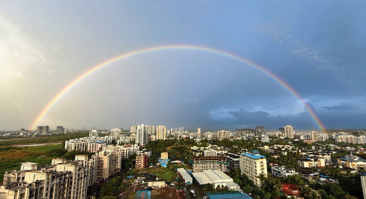iyerbaba's tweet photo. @IndiaWeatherMan @rushikesh_agre_  @HrishiKay First Rain showers hits Vasai and the first Rainbow of the season too❤️ https://t.co/4Z8Mh56G4e