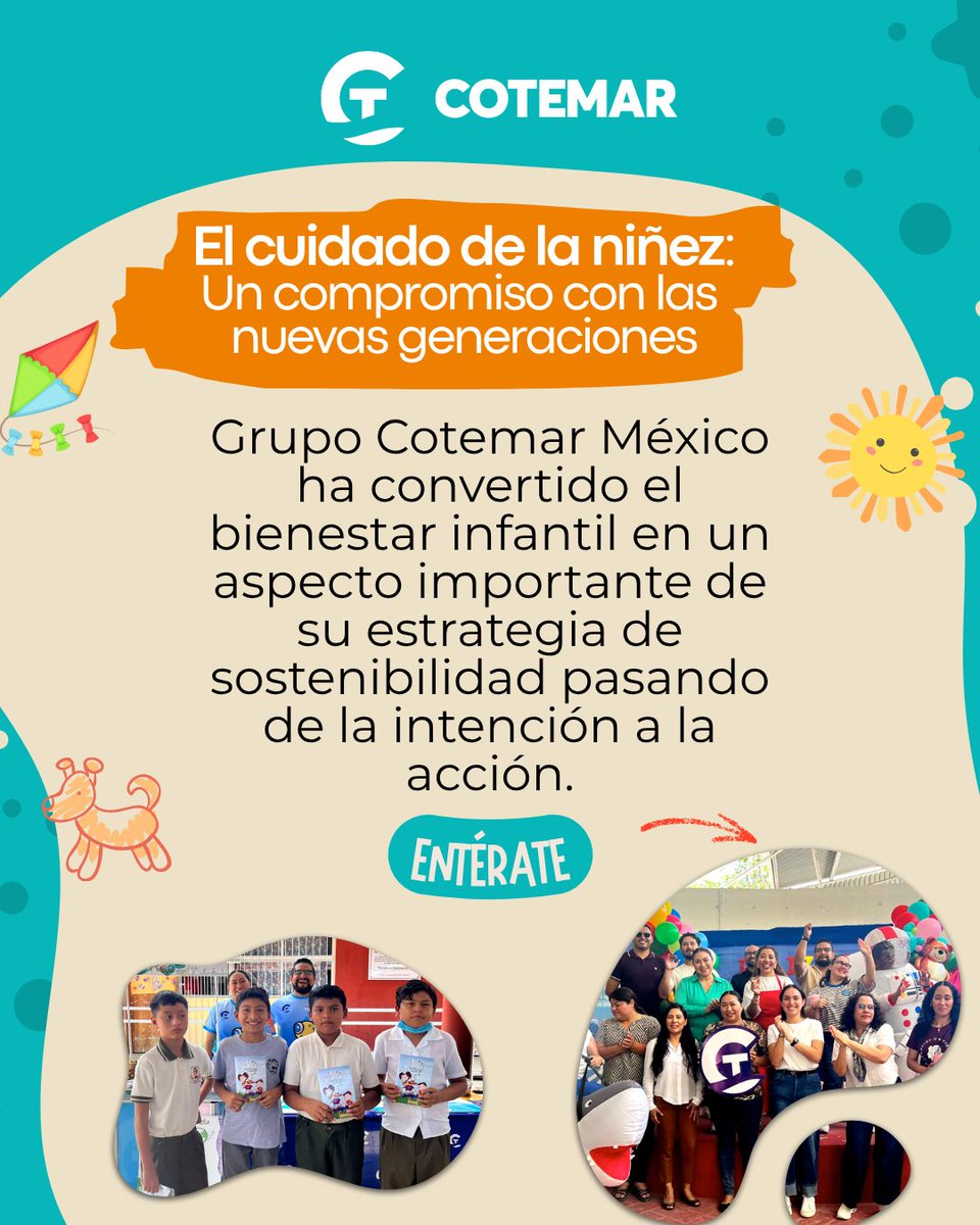 RespSocialNet's tweet photo. Cotemar reafirma su apoyo a la niñez invirtiendo en ONGs, salud y erradicando el trabajo infantil 👧🏽👦🏻. Con liberación de tortugas y concursos, conecta a las nuevas generaciones con la educación ambiental 🐢🎨🇲🇽. #RSE #Sostenibilidad #EducaciónAmbiental #Niñez @CotemarOficial https://t.co/LF0SkEGKqP