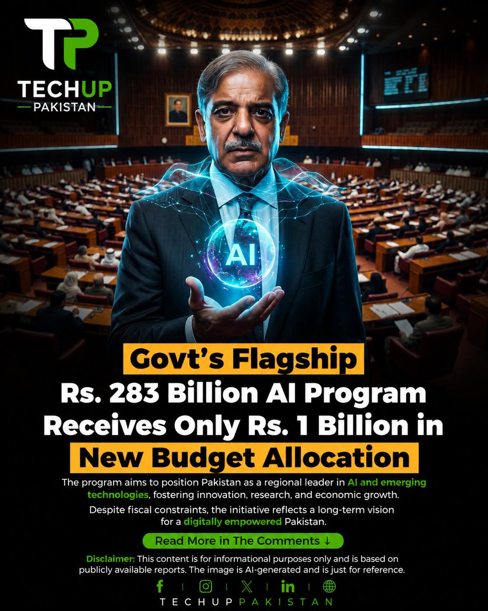 Cloth1S2229's tweet photo. 🤖 Pakistan plans big on AI!

The federal government has proposed a Rs. 283 billion National AI Ecosystem Development Program, aimed at boosting artificial intelligence and emerging technologies in the pak

#Pakistan #AI #ArtificialIntelligence #DigitalPakistan #TechDevelopment https://t.co/T4wR6EEj3h
