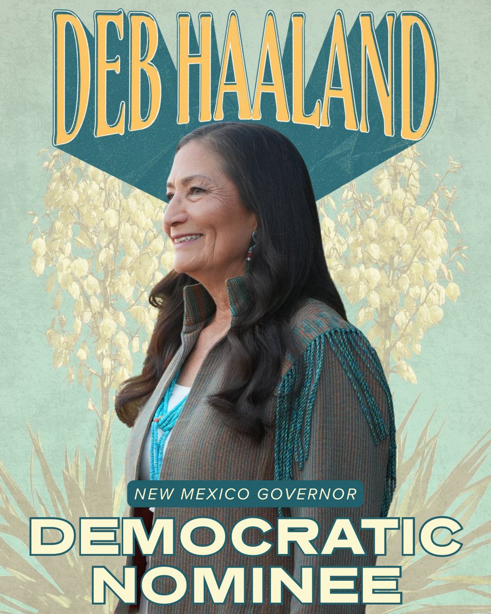 DebHaalandNM's tweet photo. New Mexico, thank you for believing in what we can build together. I’m honored to officially accept the Democratic nomination for Governor of New Mexico. https://t.co/BWKsLvU9LE