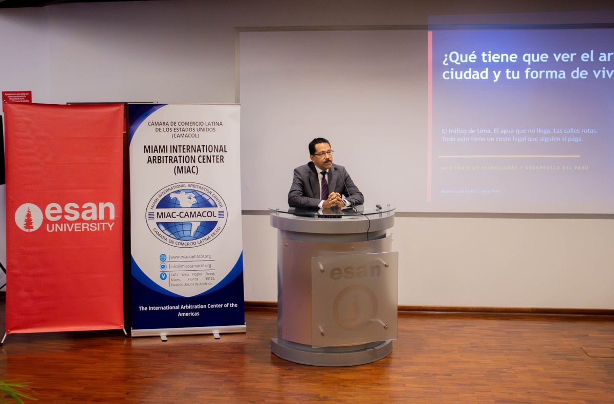 CIAL_Law's tweet photo. ⚖️ El Centro Internacional de Arbitraje de Lima (CIAL), la Universidad ESAN y el Miami International Arbitration Center (MIAC) realizaron con éxito la Conferencia sobre Arbitraje y el Lanzamiento de la RED MIAC-CAMACOL PERÚ. Gracias a todos los participantes por acompañarnos.🤝🌎 https://t.co/9h8cK1CI6N