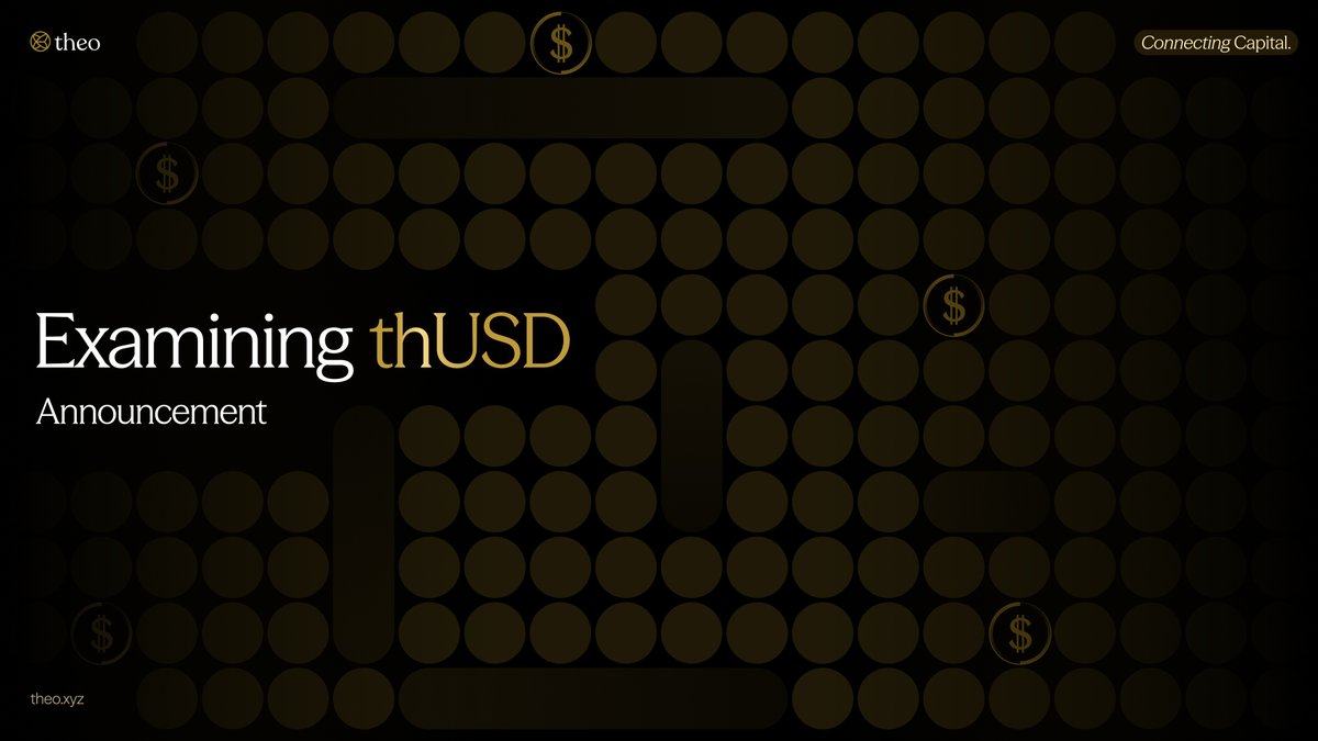 Theo_Network's tweet photo. thUSD is backed by real assets, real venues and trusted custodians.

It’s time to document all the details.

Introducing Examining thUSD, a series breaking down every layer of thUSD, including how it's built, who holds the assets, and why it's safe. https://t.co/qiDl2c8sAw