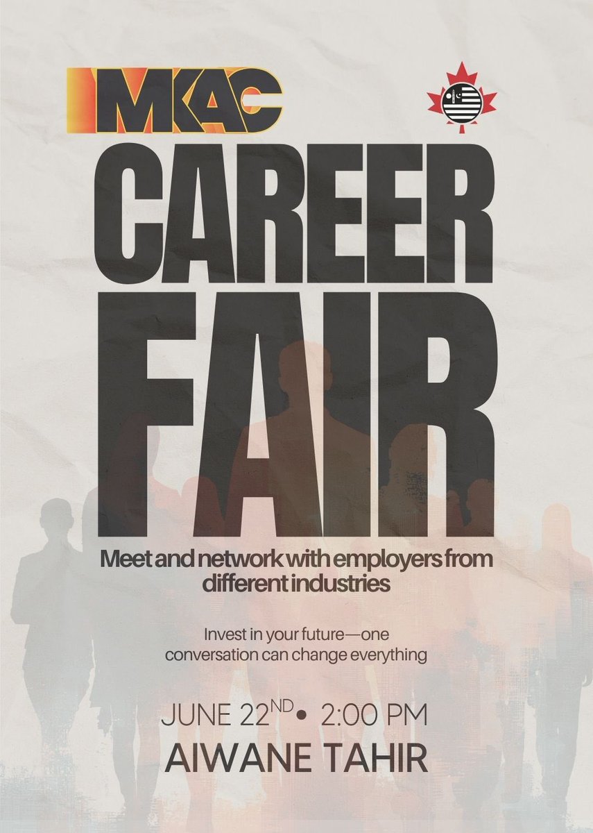 AMYACanada's tweet photo. The MKAC National Career Fair is coming June 22nd! 🚀

Meet experienced professionals from a variety of industries, discover new opportunities, and gain valuable advice to help shape your future.

Register at: 
https://t.co/Pm6dZ13exA https://t.co/NTAJ8MLcV6
