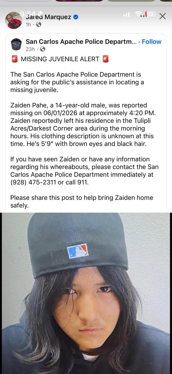 tobaccoleafs_lp's tweet photo. Another San Carlos Apache teen missing!!!!!   

@NancyGrace @LeighEgan @lynns_warriors @NewsNation  #mmip https://t.co/CemkV3Bk4e