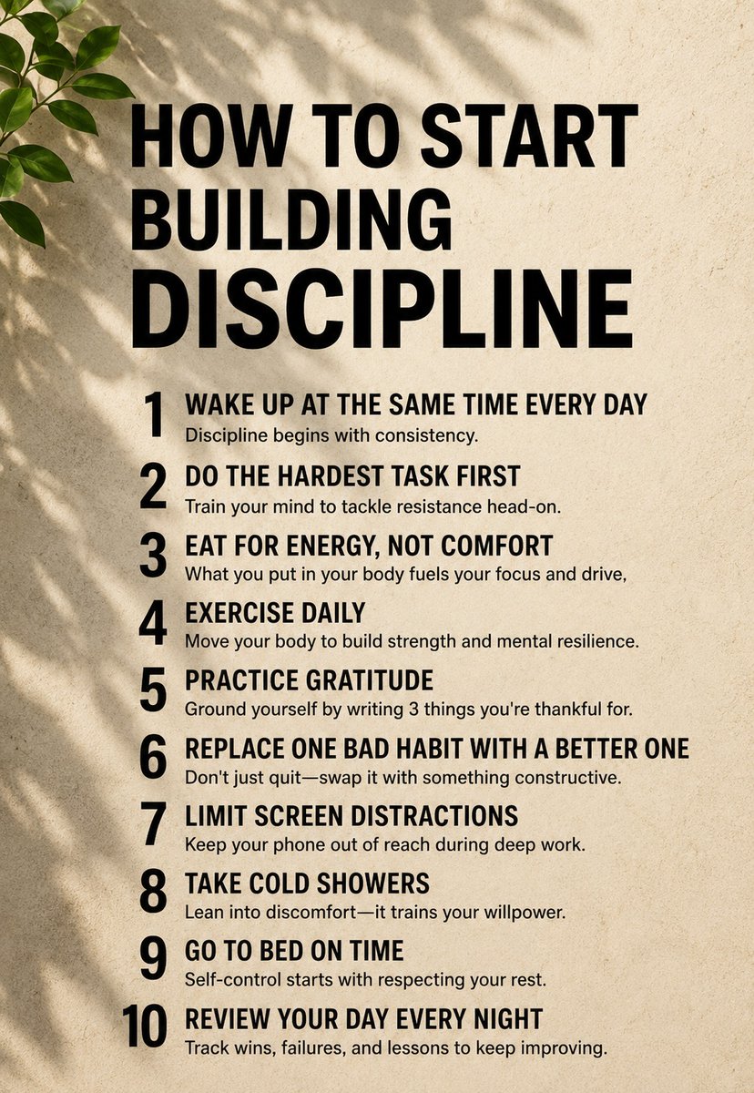 myth_coder's tweet photo. How to Start Building Discipline...👇 https://t.co/f9FgygsVsx