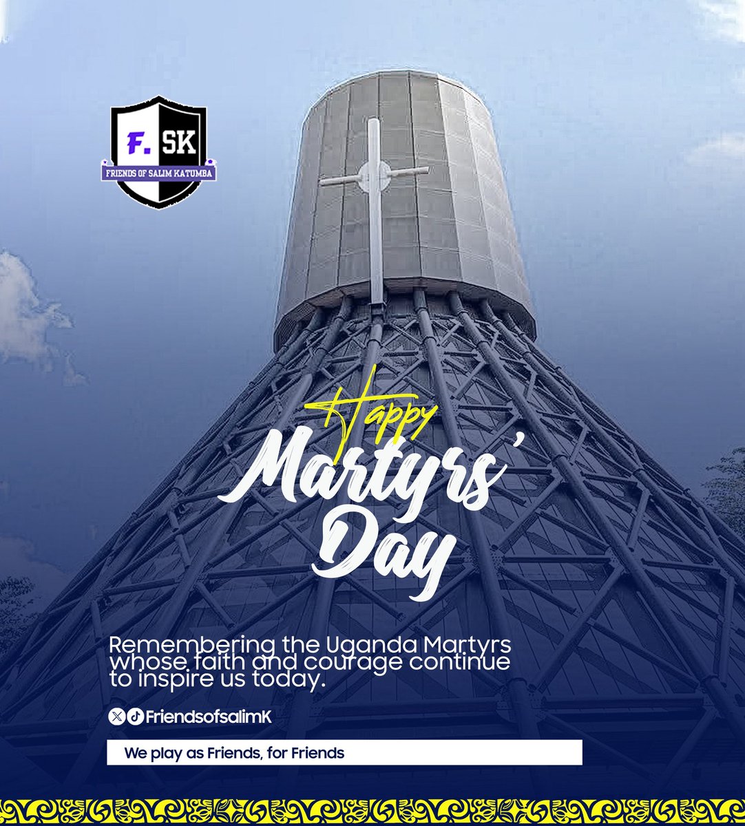 FriendsofsalimK's tweet photo. Remembering the courage of the Uganda Martyrs today. Their sacrifice teaches us the true meaning of loyalty and devotion. We celebrate their legacy and the spirit of "Christ alive in us." 
#UgandaMartyrsDay2026 #FriendsOfSalimK https://t.co/gmh9UHEGkc