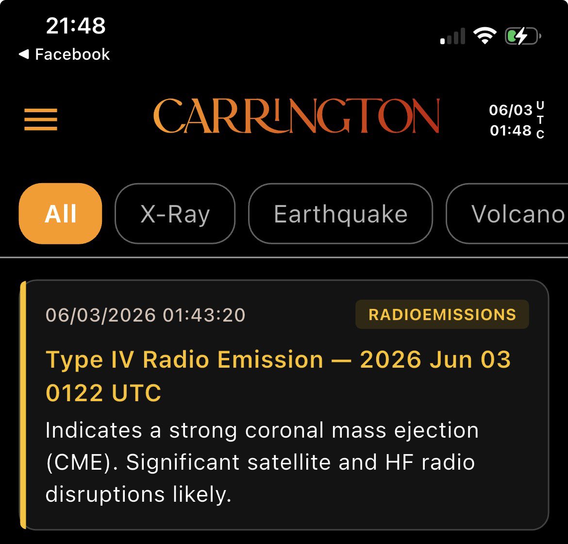 SPEWSII's tweet photo. M9.3 class solar flare of is currently being observed from AR 4455! Additionally, a Type IV radio emission was detected on June 3, 2026 (according to UTC time). This is a type of solar radio flare that strongly suggests a large coronal mass ejection (CME) is occurring on the Sun. https://t.co/Mpc17csdv1