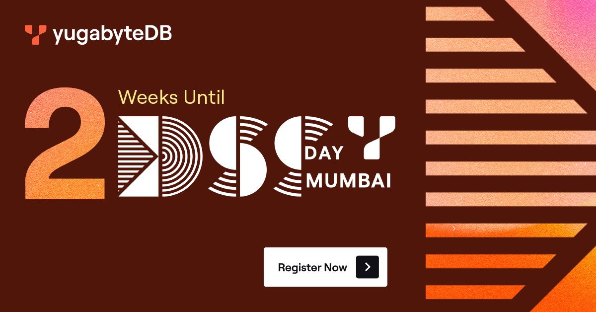 Yugabyte's tweet photo. ⏰Just two weeks until the Distributed SQL Summit Mumbai!⏰

Co-located at #KubeCon + #CloudNativeCon, #DSSMumbai brings together top industry voices, real-world insights, live demos, exclusive swag, great food, raffles, and high-impact exclusive networking, all in one flagship event.💡

Find out more and reserve your seat!⬇️
https://t.co/h5WAgx6Uro