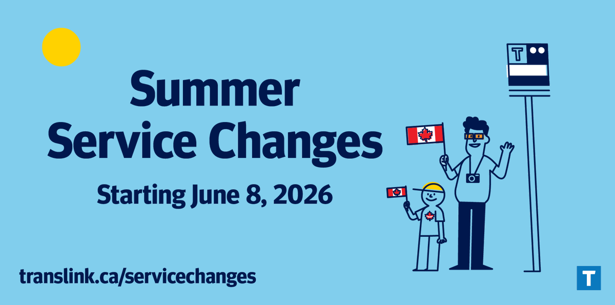TransLink's tweet photo. Summer #ServiceChanges help deliver service where demand is growing, improving travel options across the region. Details: https://t.co/AZTsRWL1zp ^pj https://t.co/hwSiVsEwyn