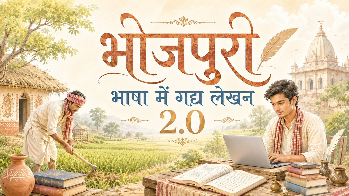 aakharbhojpuri's tweet photo. निहोरा !

भोजपुरी भाषा में गद्य लेखन 2.0

रउरा लेख के बाट जोहाता !
हाल दे भेजीं, पुरहर लिखि के भेजीं।

भेजे के बेर ध्यान राखीं  -

1. राउर लिखल होखे, पोस्टर भले AI में बा बाकिर राउर लेख AI के लिखल भा केहू दोसरा के लिखल ना  होखे!
2. ⁠कम से कम 1000 शब्द के होखे, दू - अढाई हजार शब्द ले लिख सकेनी ।
3. ⁠भाषा भोजपुरी होखे, आ पहिले प्रकाशित ना भइल होखे। माने कहीं छपल ना होखे ।
4. ⁠भाषा के चयन संसदीय होखे, फुहर पातर ना भा जातिगत धार्मिक भेदभाव न फइलावत होखे ।

भेजे खातिर ईमेल करीं - aakharbhojpuri@gmail.com