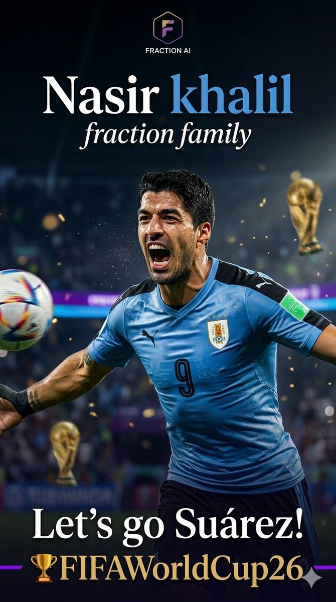 nk3067904's tweet photo. My favorite football player is Luis Suรกrez ๐บ๐พ
The Uruguayan beast with insane hunger, skill, and that never-say-die attitude! Ready to watch him with my @FractionAI_xyz family light up the World Cup once again!
#FIFAWorldCup26 #LuisSuarez #FractionAI https://t.co/FhfVvPfpjb