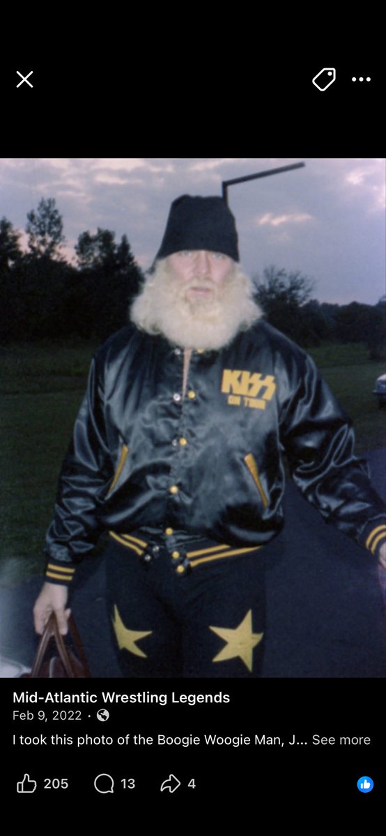 JRESTAGNO's tweet photo. @SIOLoudcast @MetalBlade @PantheonPods @brianslagel @kiss Vote goes to 76-77, and check it out Boogie Woogie Man Jimmy Valiant wore a Kiss on Tour jacket to the ring back in early 80s! I recall a match at Maple Leaf Gardens that he was rocking this jacket! https://t.co/23xMUP02I5