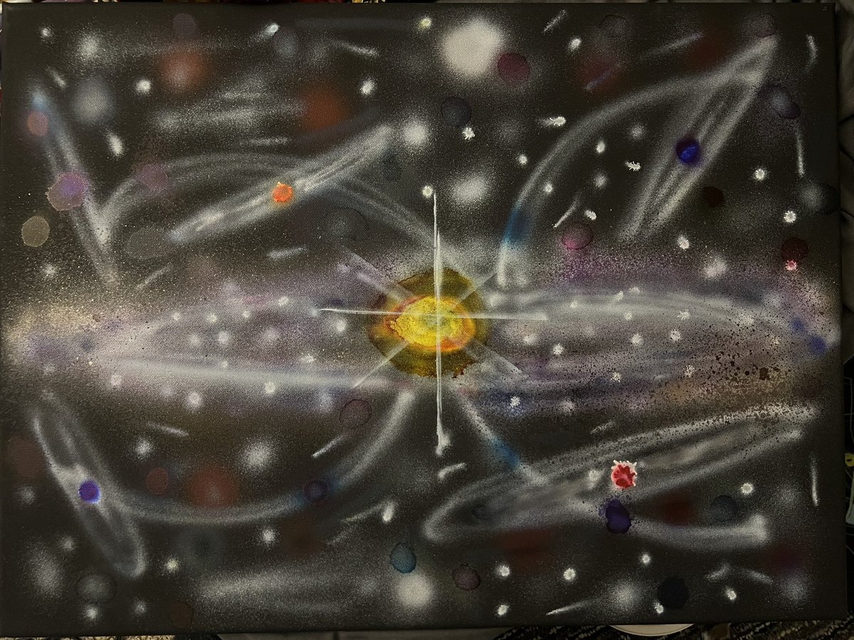 Mfsynoptic3's tweet photo. Star systems, 18x24 on black canvas 💜💜💜🙏 https://t.co/yb8fADnnRq