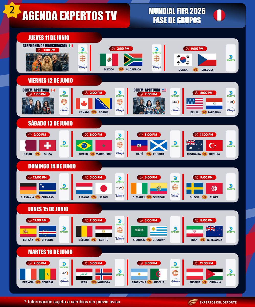 ExpertosDDXT's tweet photo. 🌍📺 ¡¡GUÍA DEFINITIVA!!
Así podrás vivir el Mundial 2026 en tu TV y dispositivos móviles estando en Perú:

🏆 Todos los partidos solo por DSports (Disponible en DirecTV, DGO y Paramount+).

⚽ América TV (40) y Disney+ (30) ofrecerán algunos partidos seleccionados.
#Mundial2026 https://t.co/wJ8Q313Eib