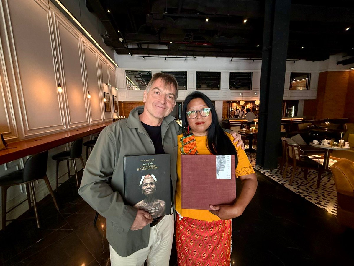 bertie_alexandr's tweet photo. Brilliant to have Phekin Konyak in Yangon for our Speaker Series event on the #tattoos of the Konyak Naga Headhunters. Jens Uwe Parkitny was also with us, whose been photographing the tattoos of the Myanmar Chin &amp; Kayin for decades. 

More on Phejin here: 
https://t.co/jV7uLjW2FD https://t.co/rLOJ3wkRaK