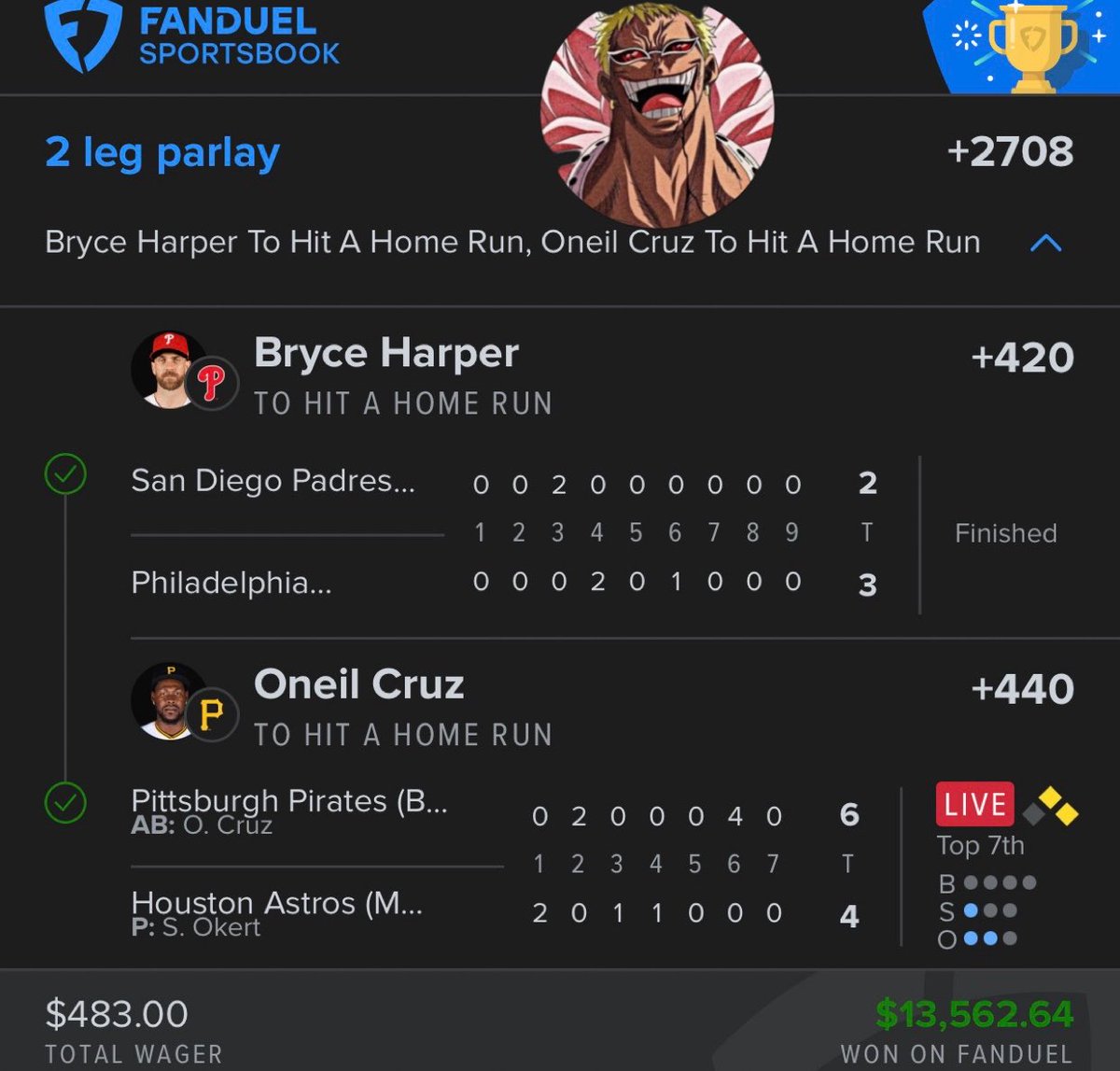 BlazinHotBets's tweet photo. HARPER/CRUZ FOR THE FREESKI💎

SENDING $250 💕 and reply

BACK IN THE LAB GET ALL PLAYS $11 LIMITED SPOTS⬇️
https://t.co/qbp8feUOch https://t.co/bHg0w5Rdb6