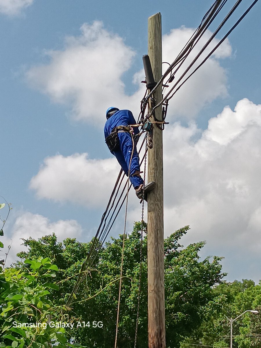 LuisRodrig81142's tweet photo. Ya casi venciendo parte del programa de escalada con espuelas,estudiantes de curso de linieros de etecsa.#EtecsaGuantanamo https://t.co/8YfxH5zqSC