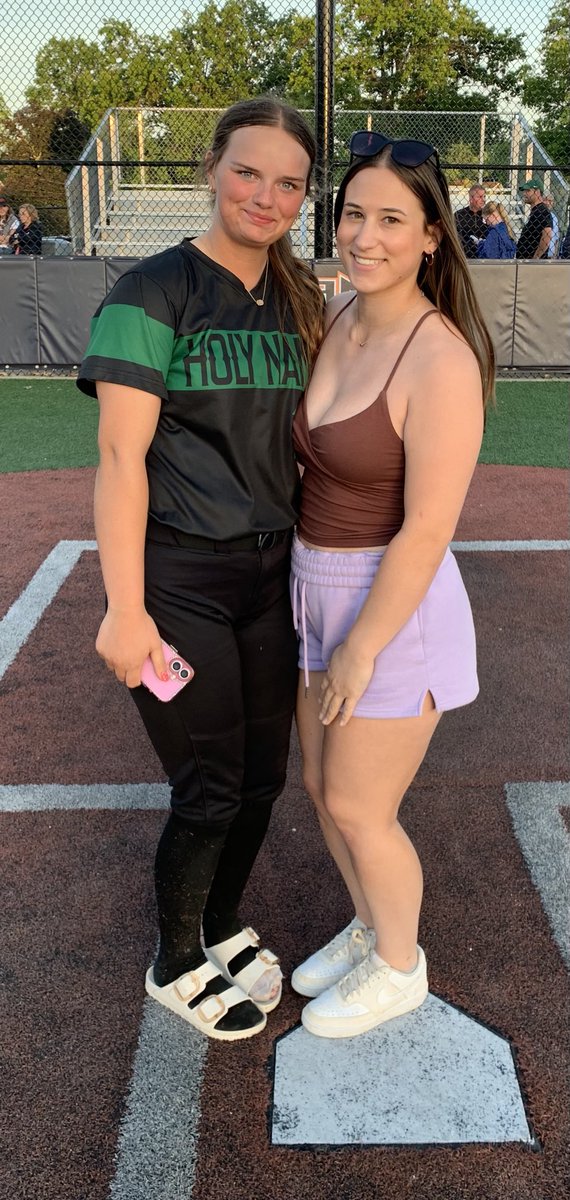 HolyName_SB's tweet photo. So proud of Senior Kylee Blinky and Freshman Lucy Reis who represented Holy Name so well in tonight’s Cuyahoga County All Star Game!  ❤️🌊🥎 https://t.co/pSOl09BmLK